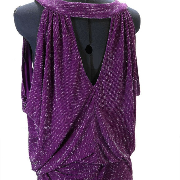 GUESS Unique Purple Sparkle BLOUSE TOP SHIRT SizeM - Picture 3 of 8